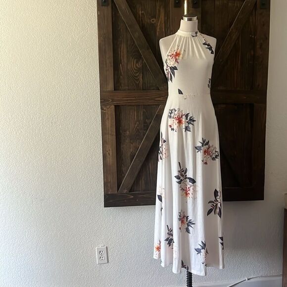 Summer Maxi Hawaiian Beach Halter Neck Formal Long Fall Wedding Guest Dresses - Picture 3 of 13